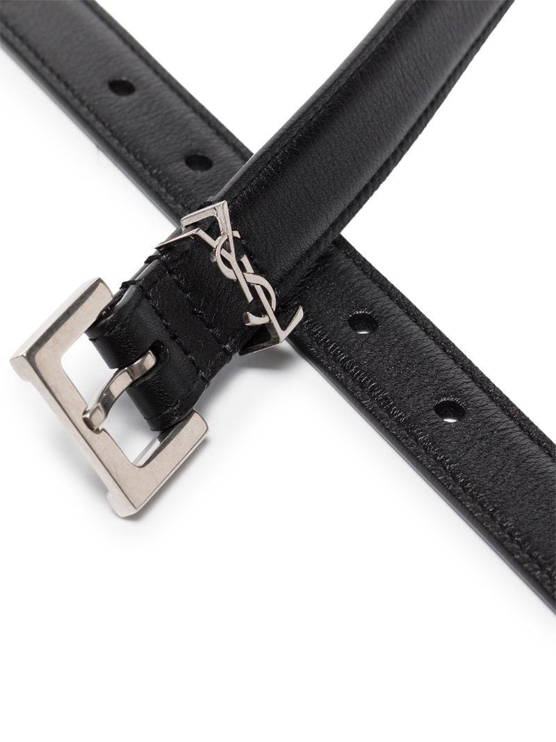 Monogram leather belt - 3