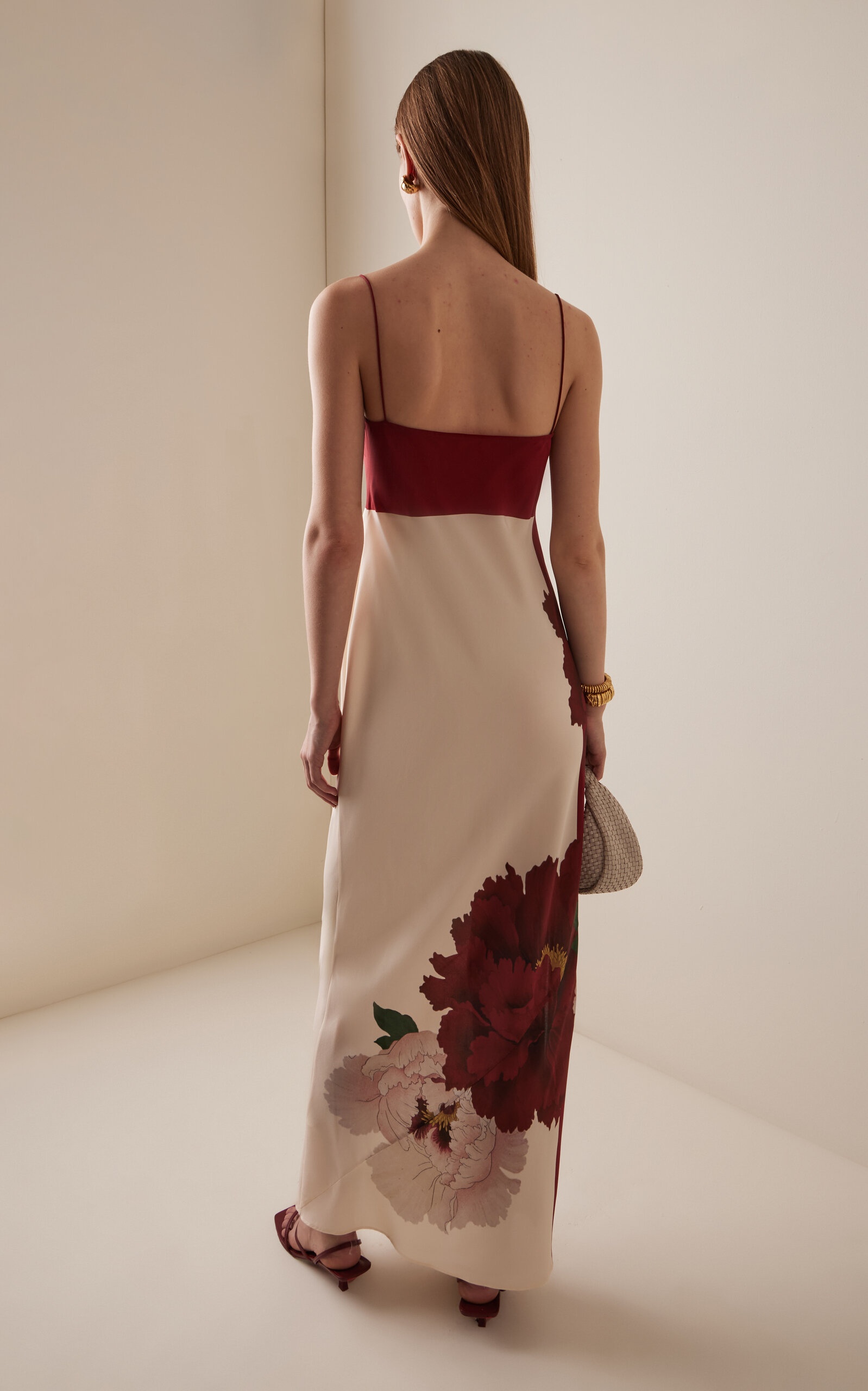 Florian Silk Slip Dress burgundy - 4