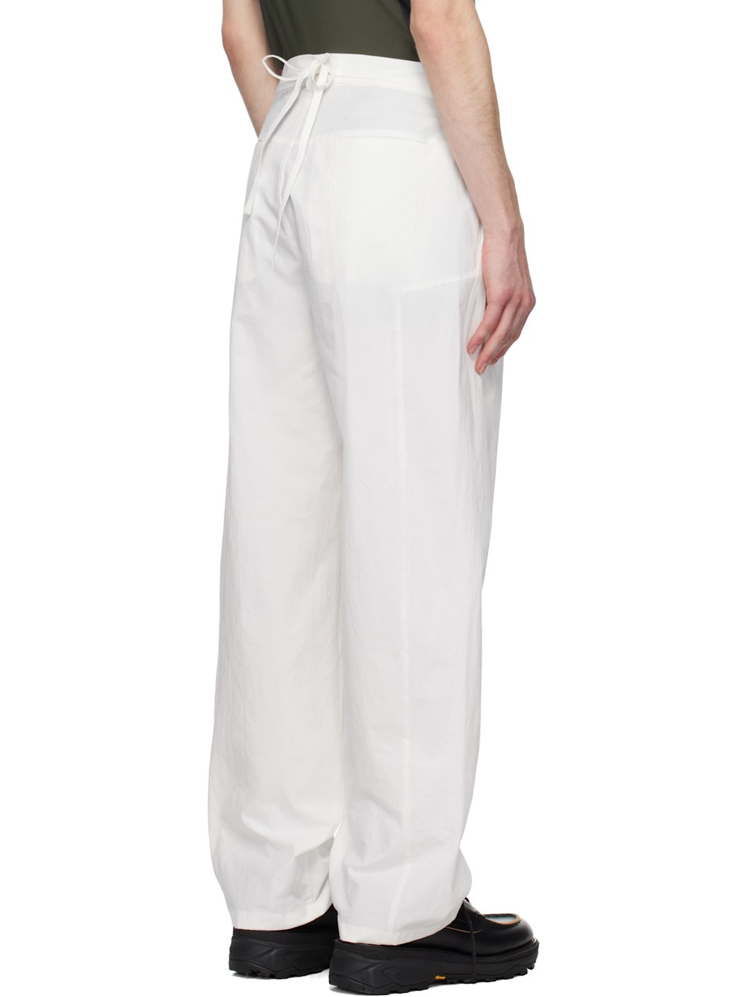 White Wide Trousers - 3