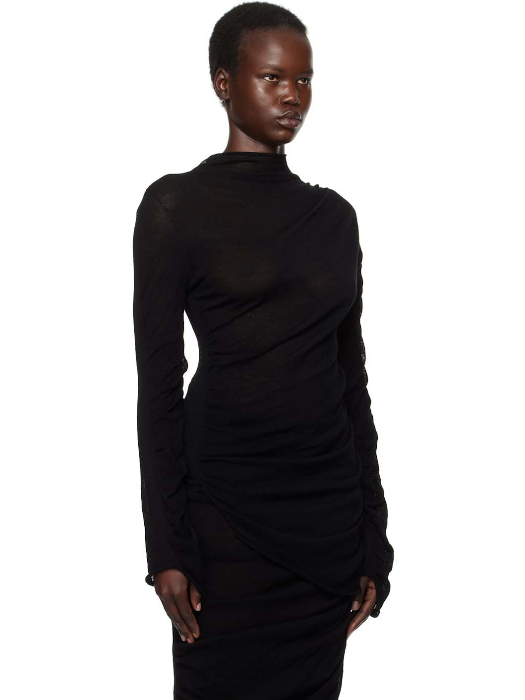 Black Ambiguous Wool Sweater - 2