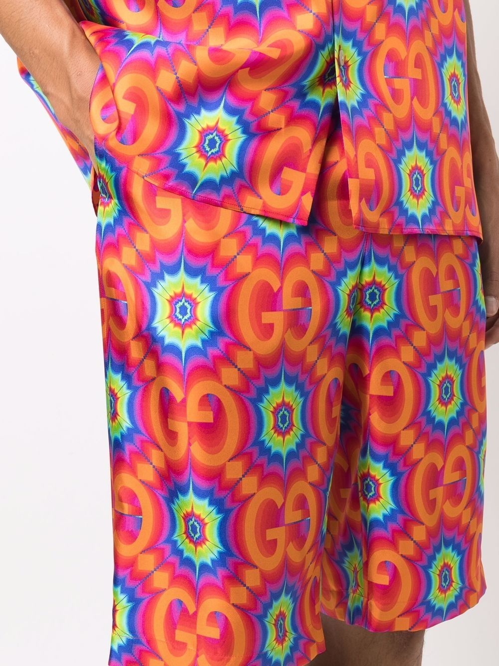 GG kaleidoscope silk shorts - 5