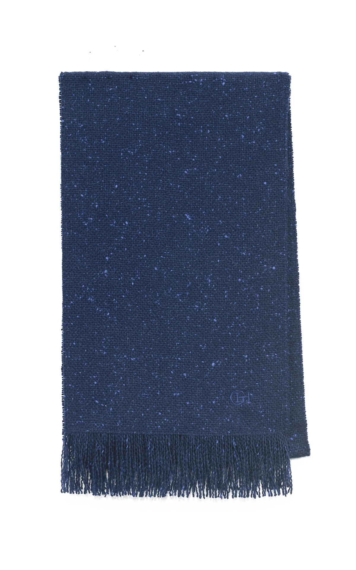 Illumina Fringe Scarf in Electric Navy Speckled Cashmere - 1