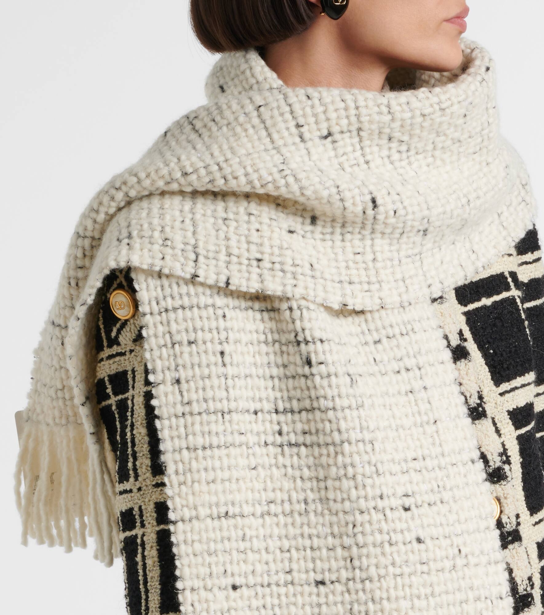VLogo wool-blend scarf - 3