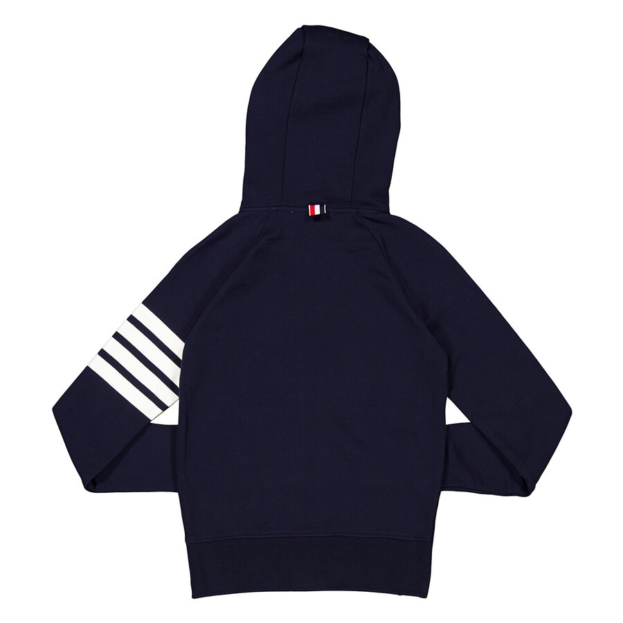 Thom Browne Navy 4-Bar Loopback Full Zip Hoodie - 6