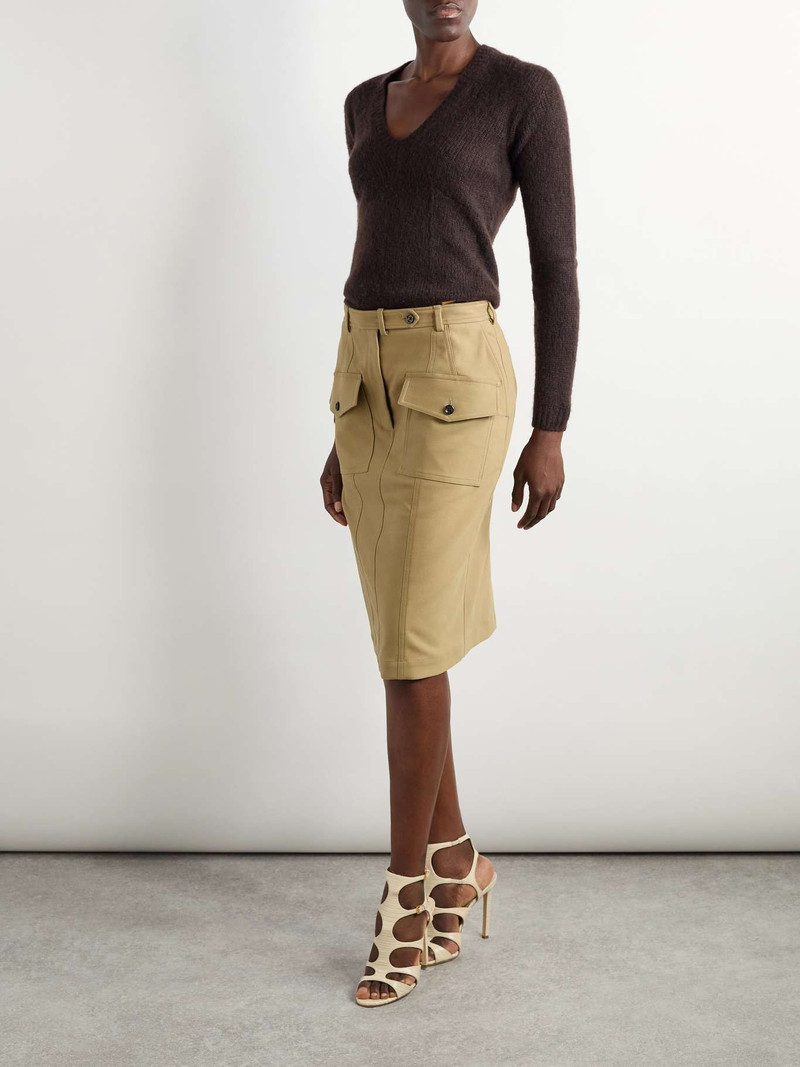 TOM FORD Cashmere and silk-blend sweater Brown outlook