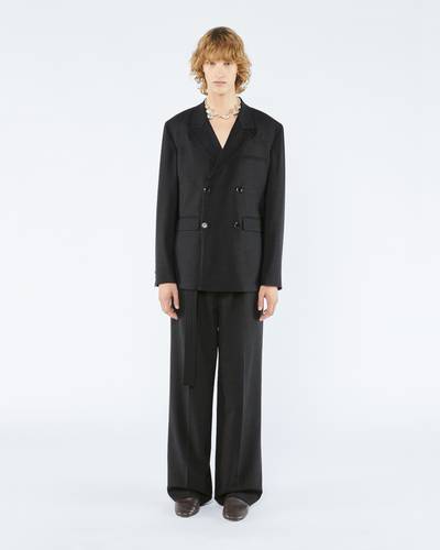 Nanushka COLLAS - Satin-trimmed suit jacket - Off-black outlook