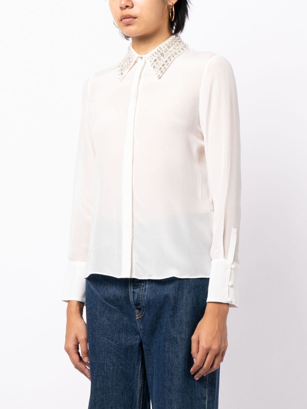Willa crystal-embellished silk shirt - 3