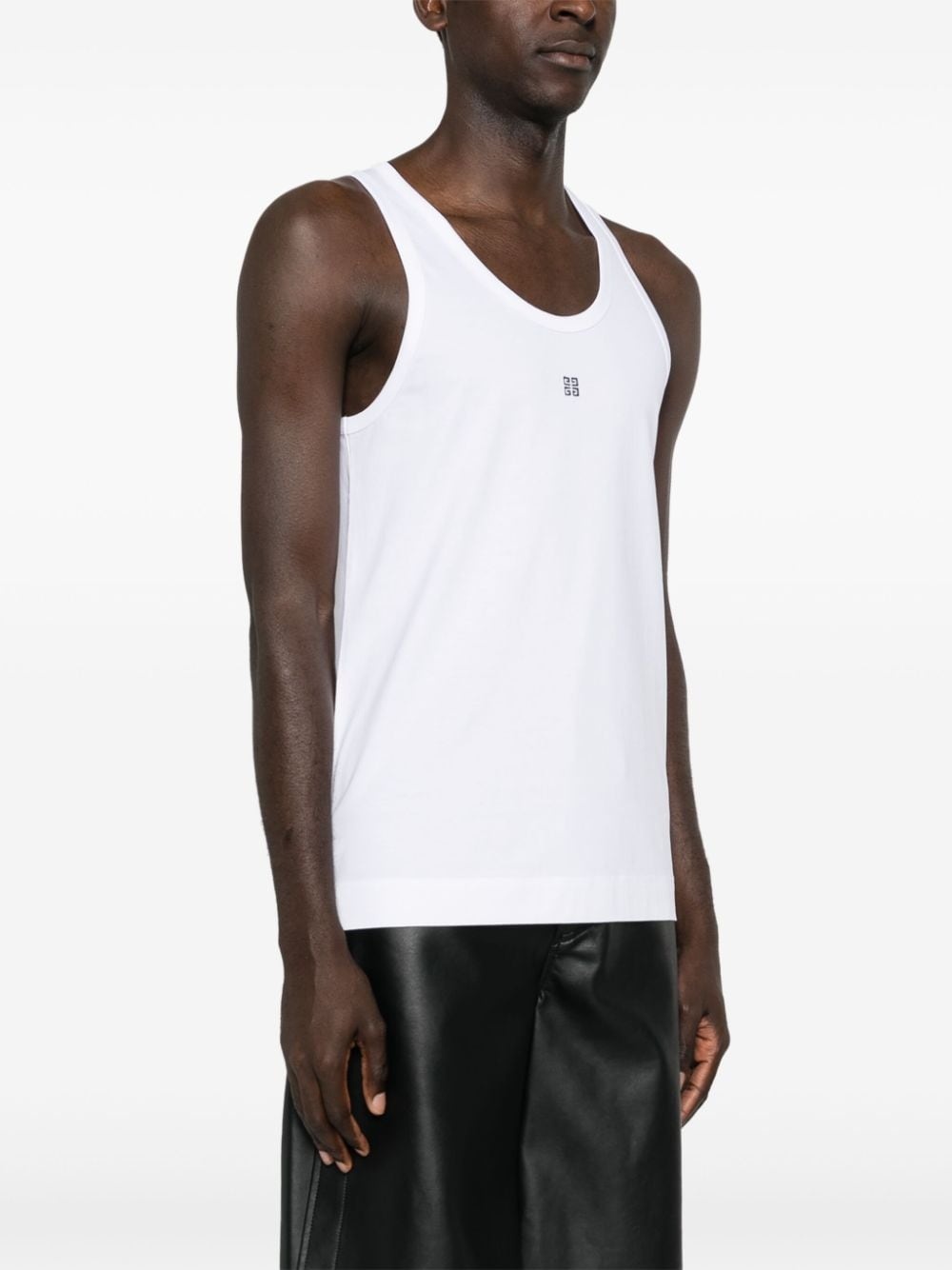 4G-embroidered cotton tank top - 3