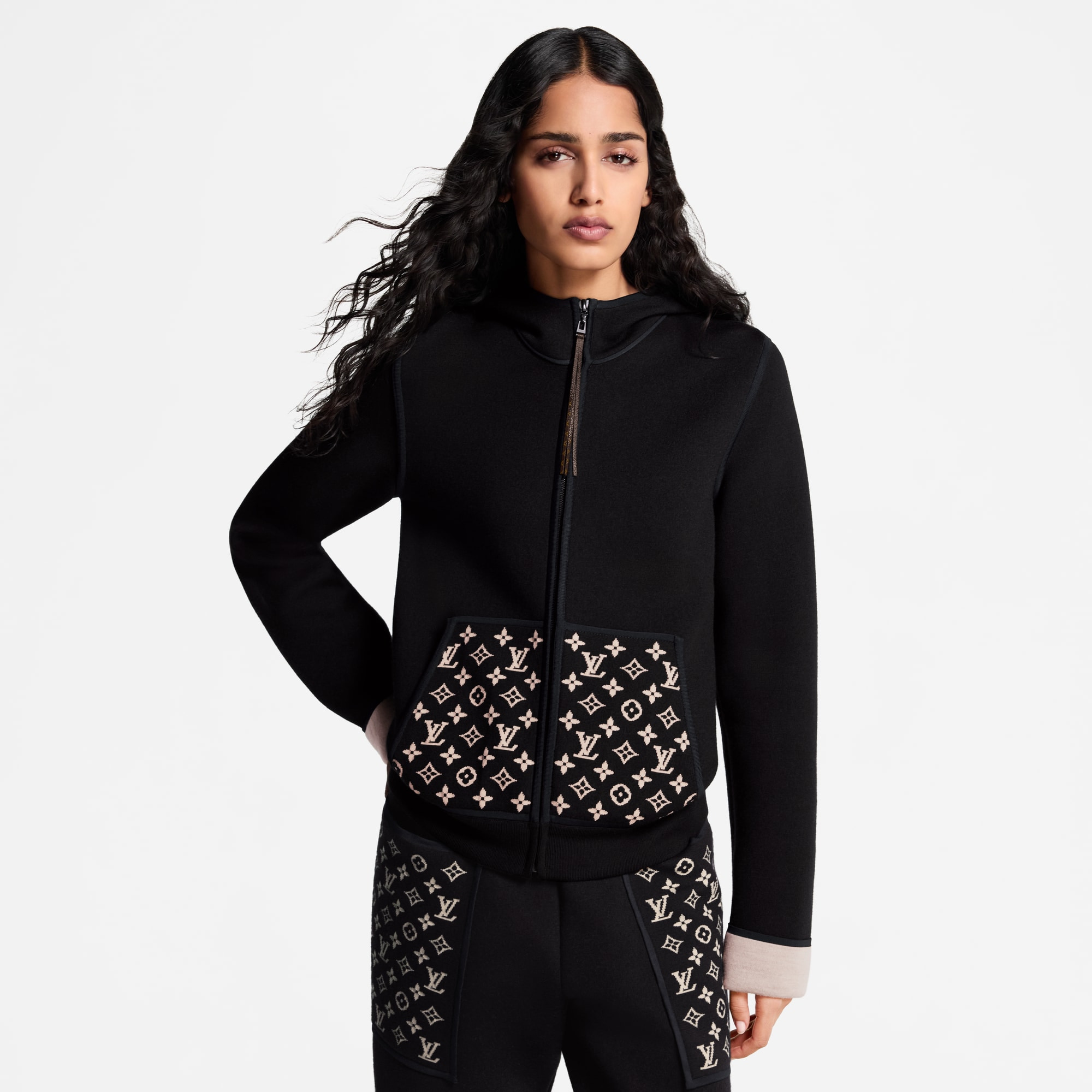 Monogram Accent Zip-Up Hoodie - 4