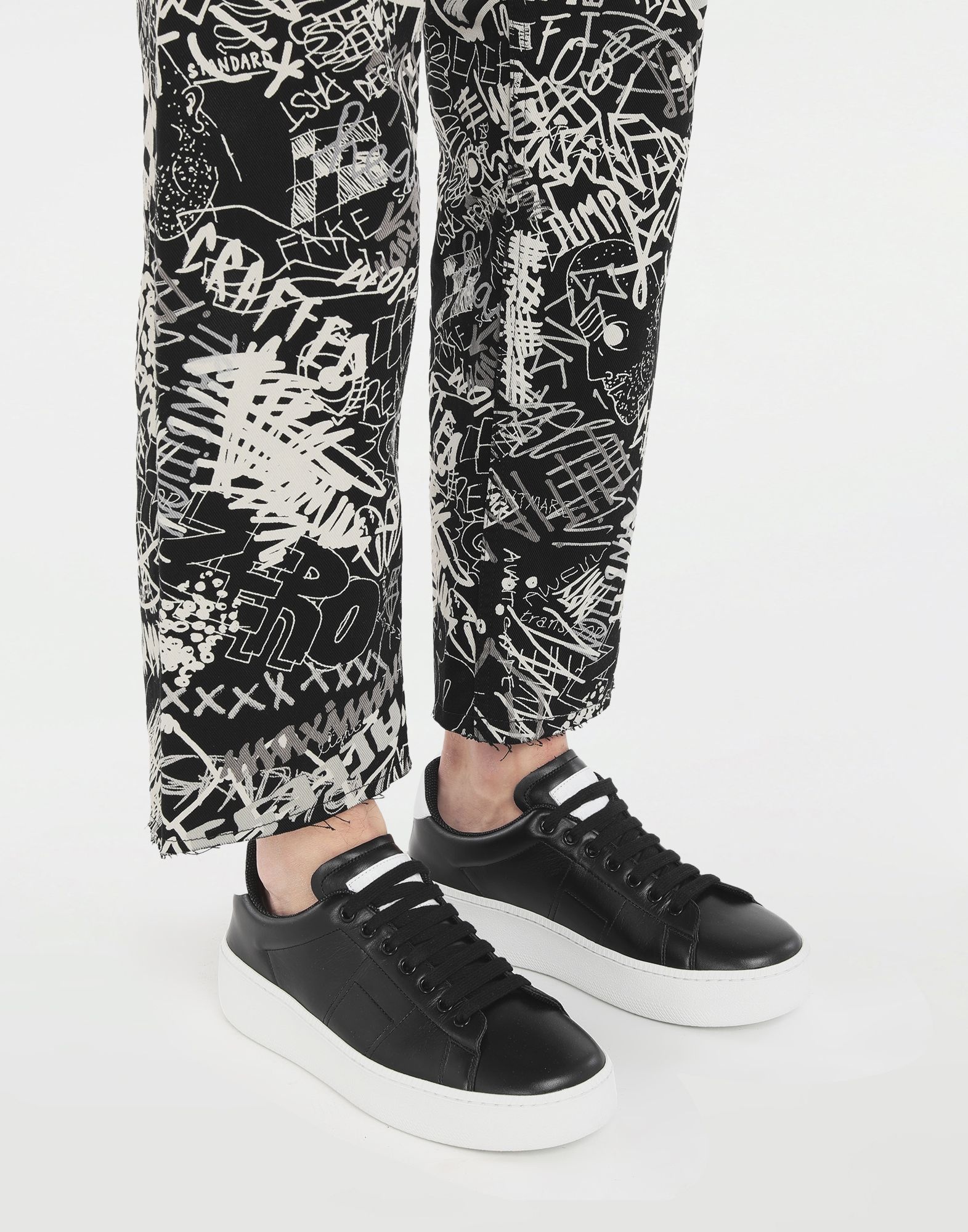 Wedge leather tennis shoes - 2