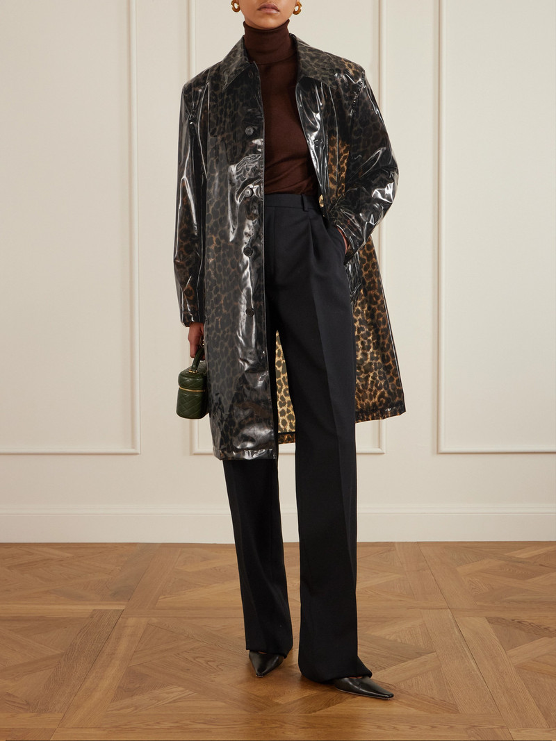 SAINT LAURENT Leopard-print Vinyl Coat outlook
