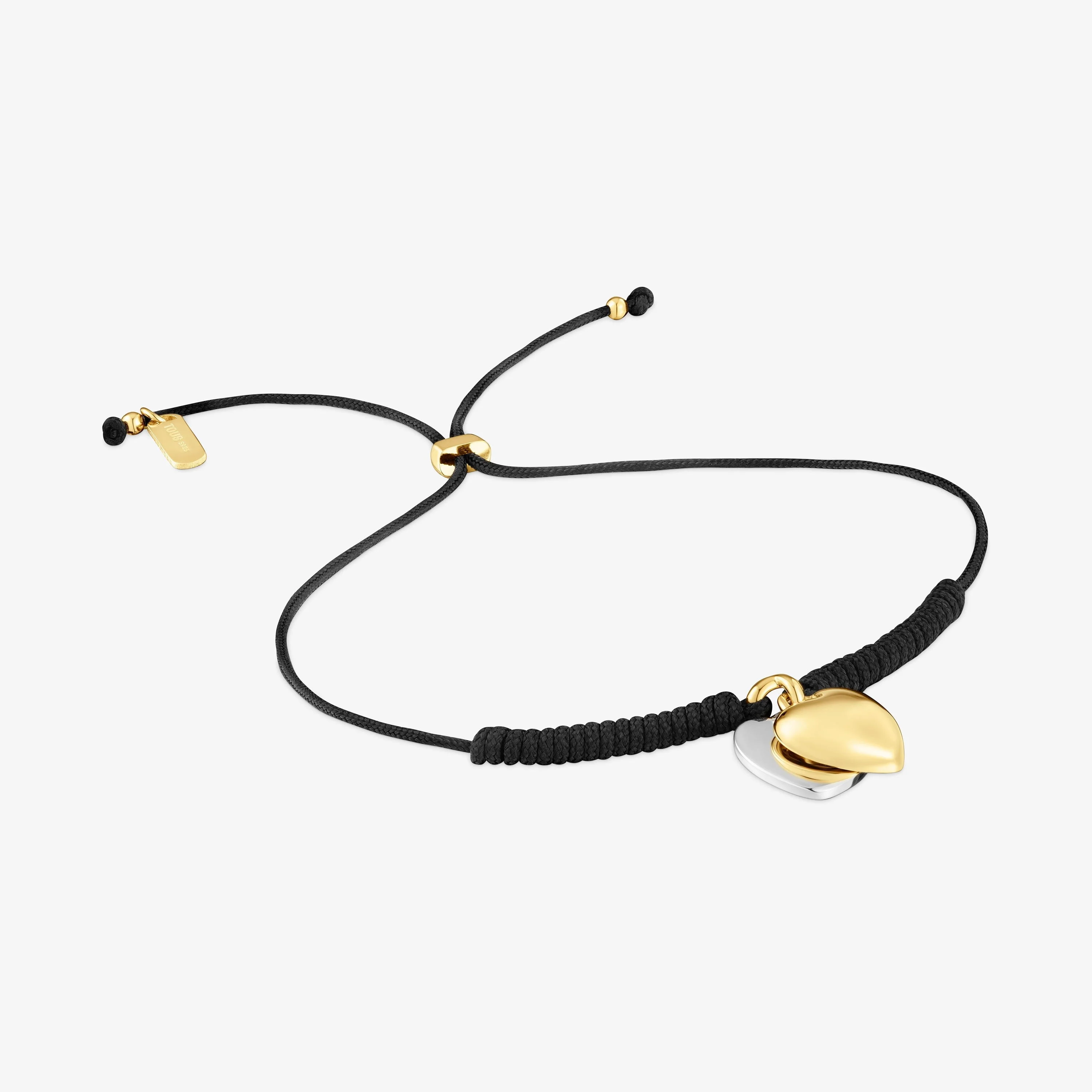 Double-heart Bracelet with 18K gold vermeil and black nylon TOUS Flechazo - 1