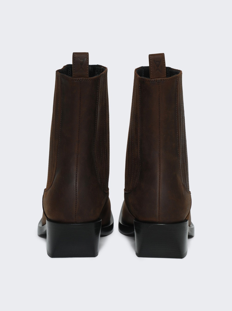 Amina Muaddi Chiara Chelsea Boot Waxed Brown outlook