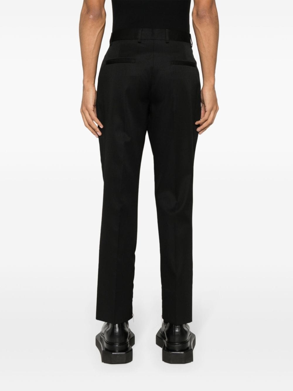 logo-embroidered slim-fit trousers - 4