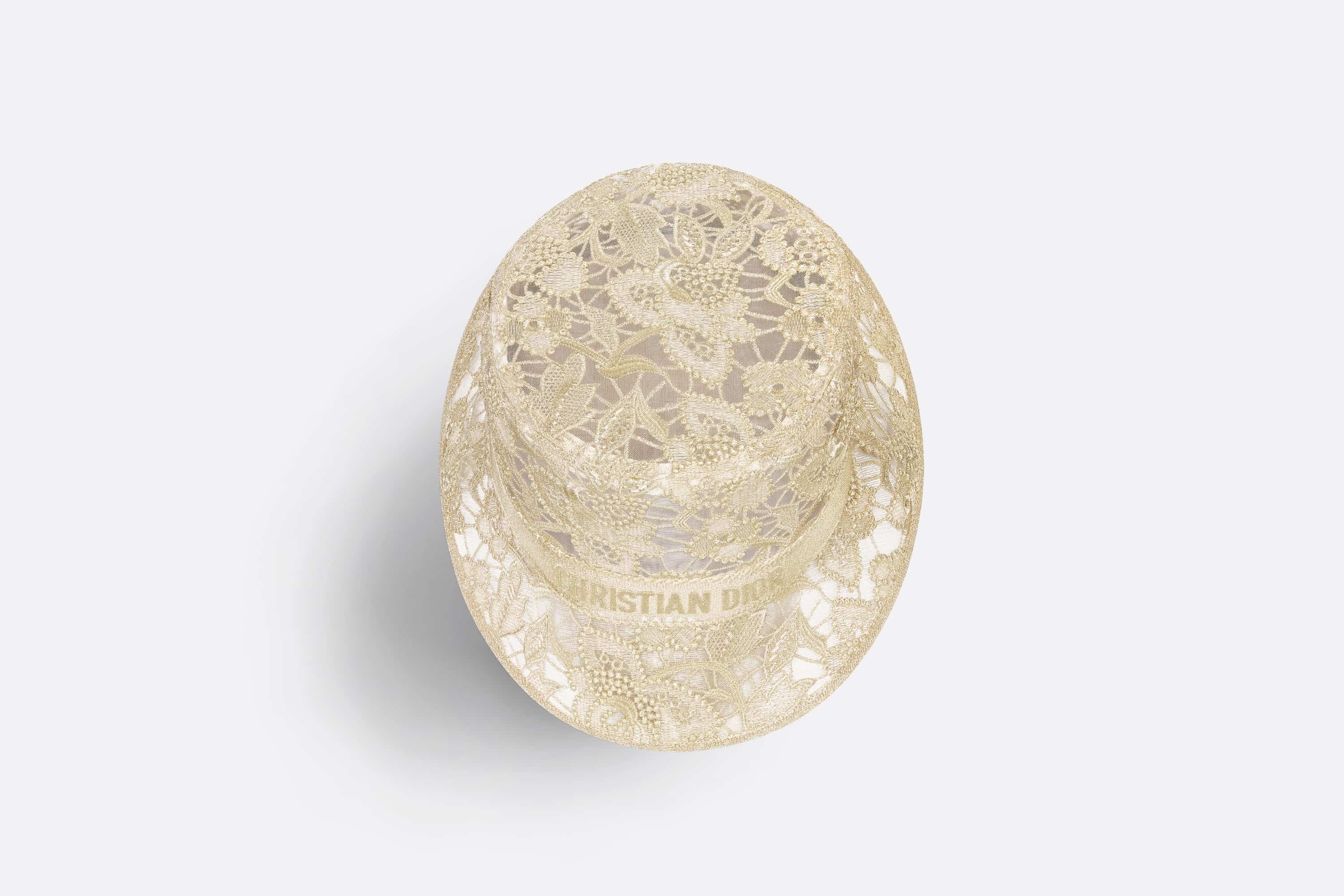 Dior Or D-Bobby D-Lace Macramé Small Brim Bucket Hat - 4