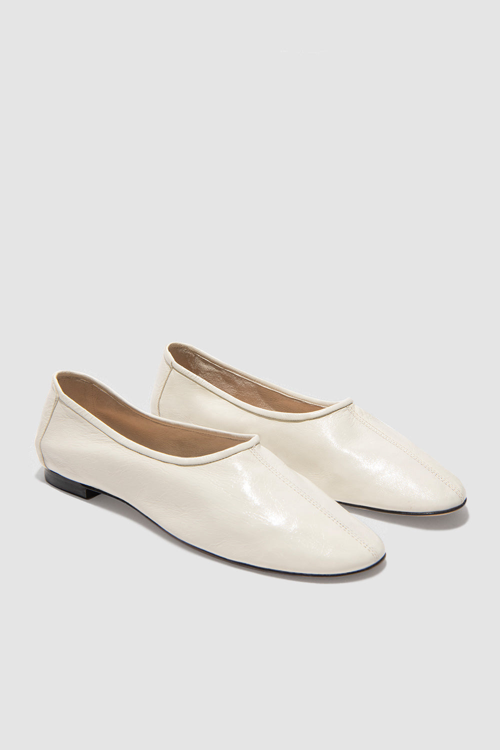 Prudence Limewash Creased Leather Ballet Flat - 2