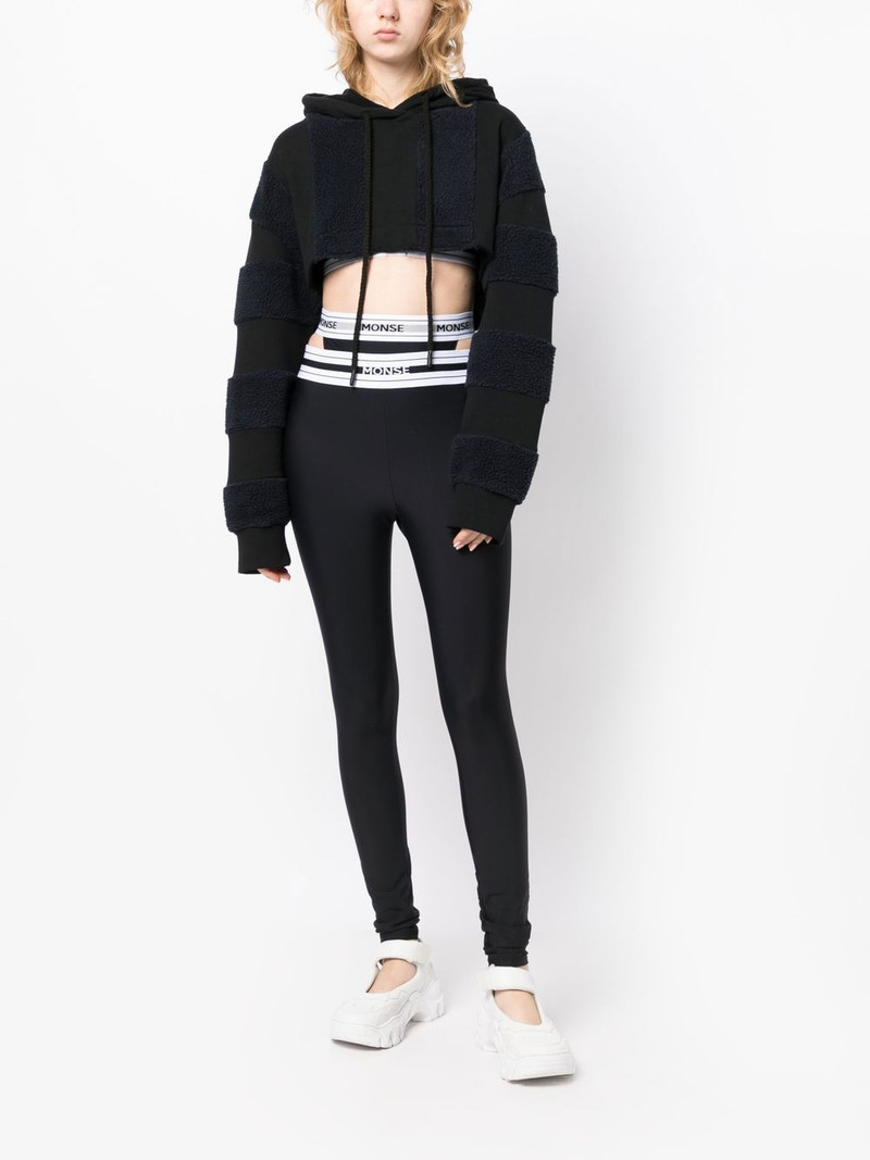 Monse panelled cropped hoodie outlook