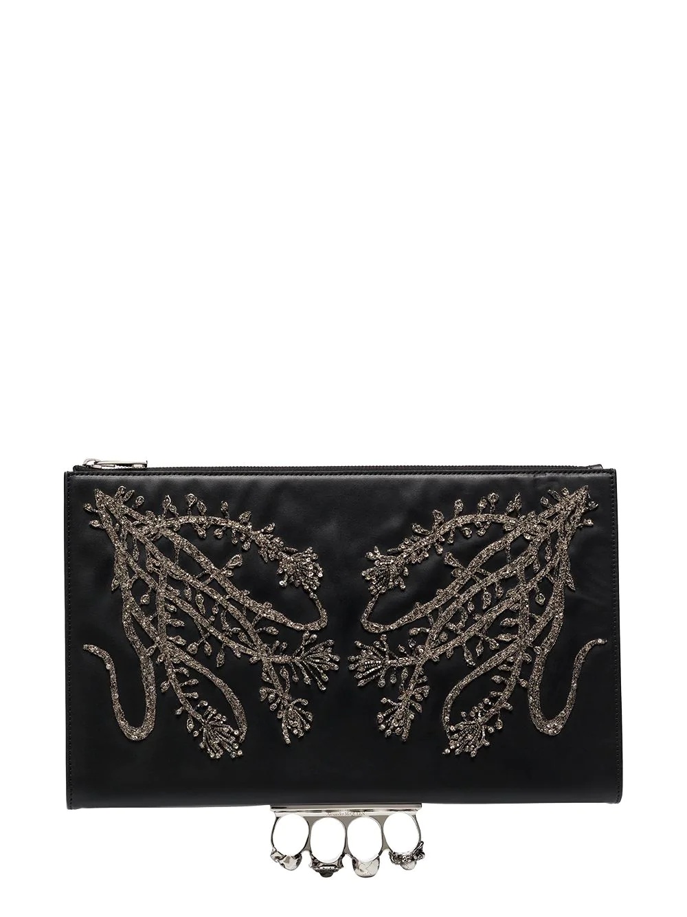 four-ring embellished pouch - 1