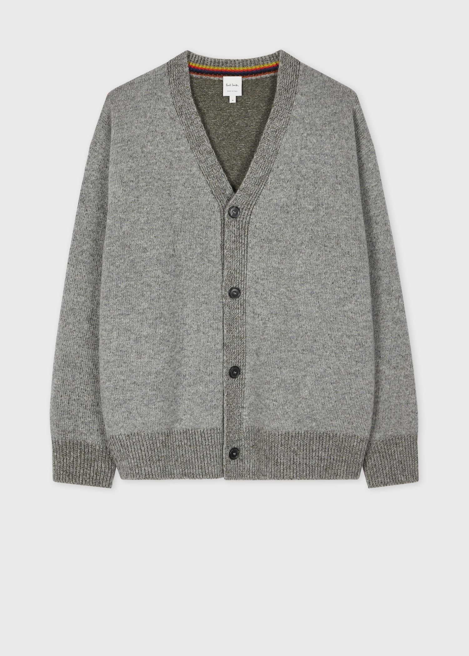Grey Marl Lambswool Cardigan - 1