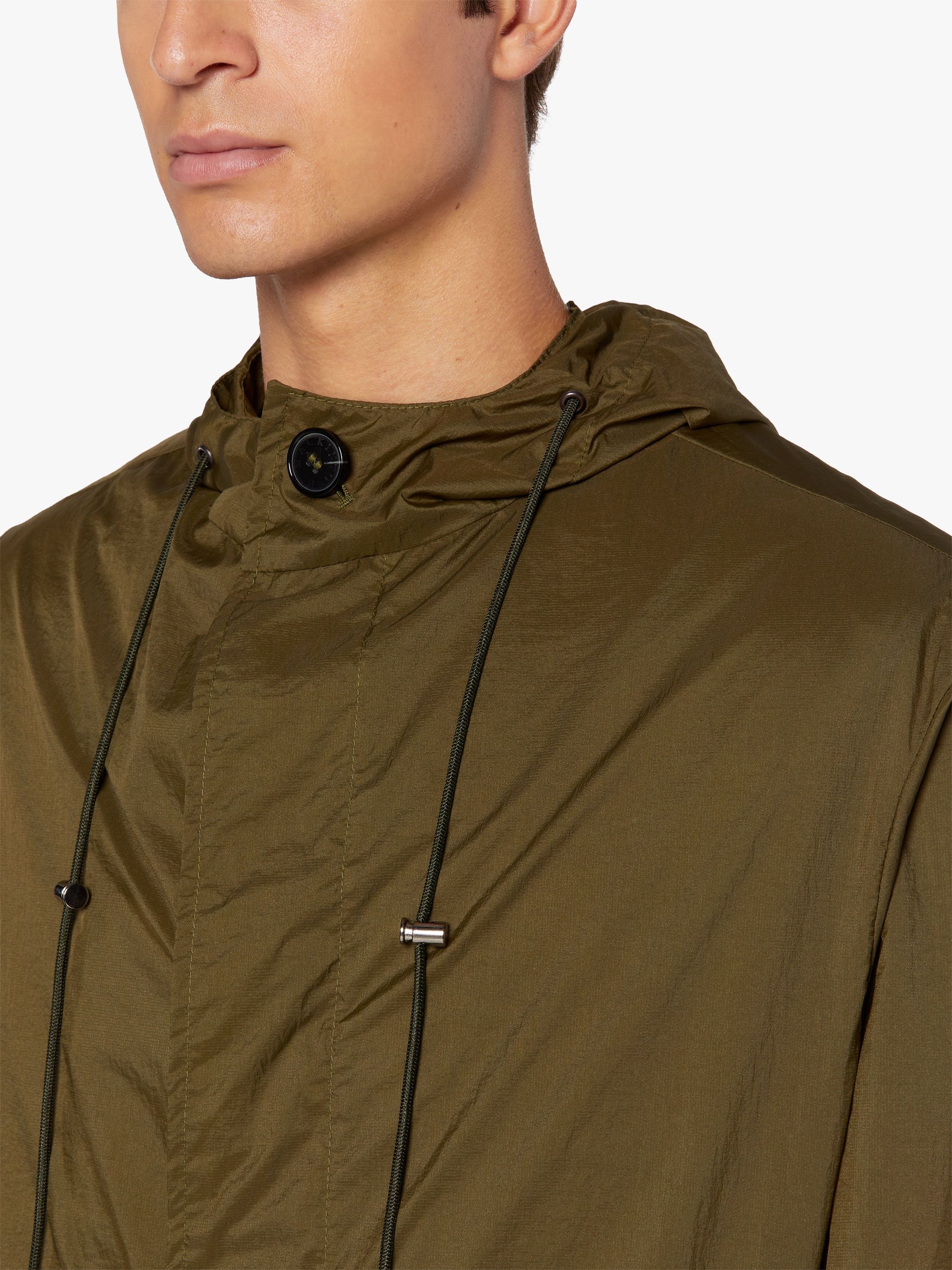 WOLFSON KHAKI NYLON HOODED COAT | GMM-219 - 5