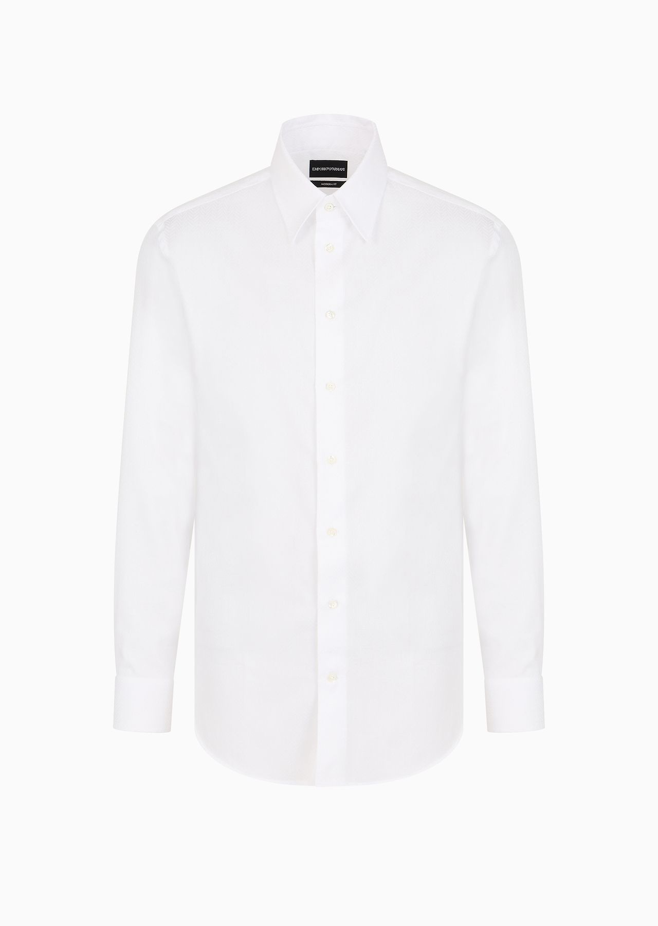 Herringbone motif jacquard cotton shirt - 1