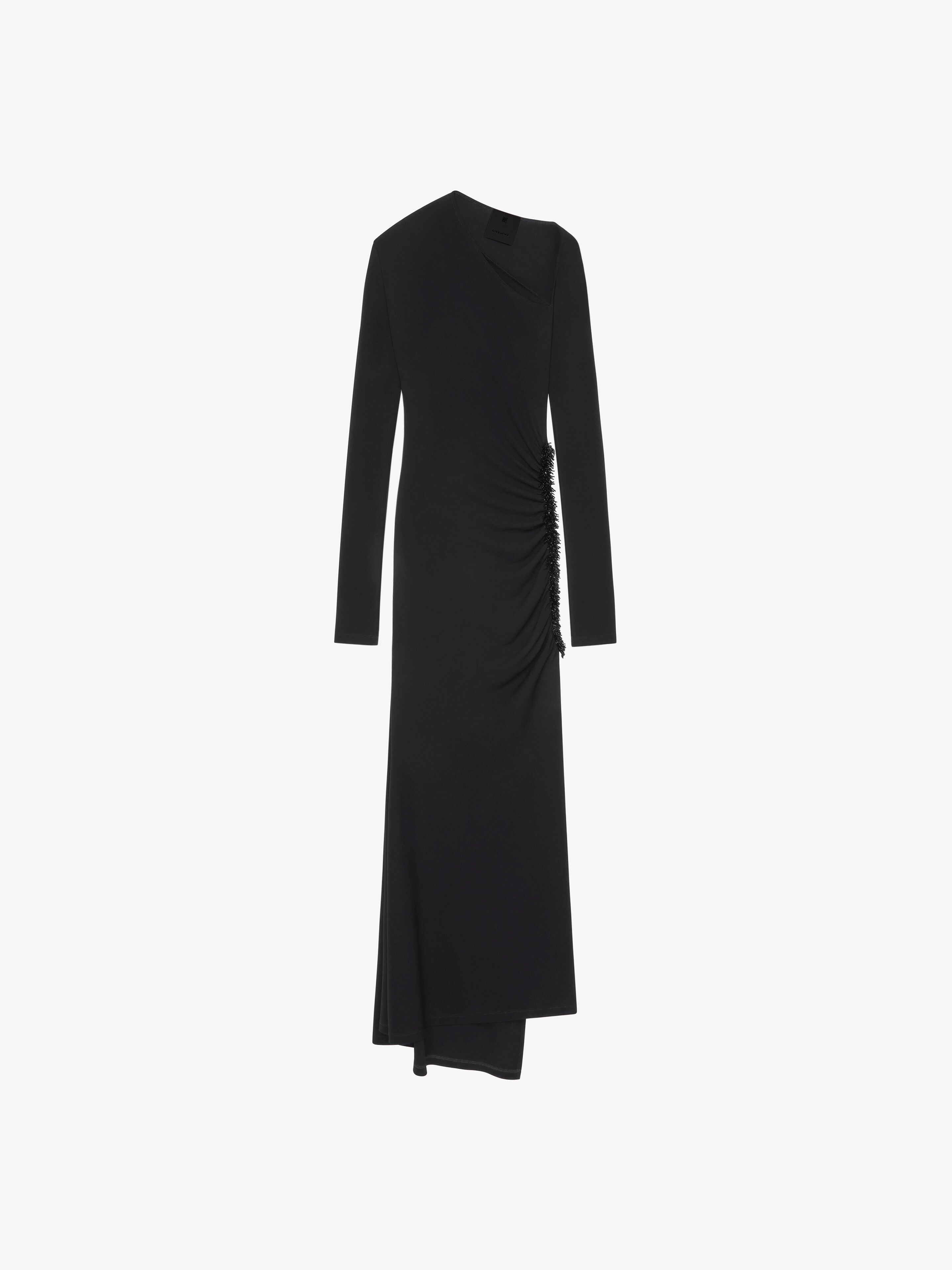 DRAPED DRESS IN EMBROIDERED JERSEY - 1