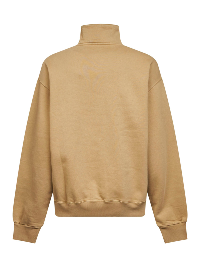 JACQUEMUS Dark beige The Gros Grain zipped-rollneck sweatshirt outlook