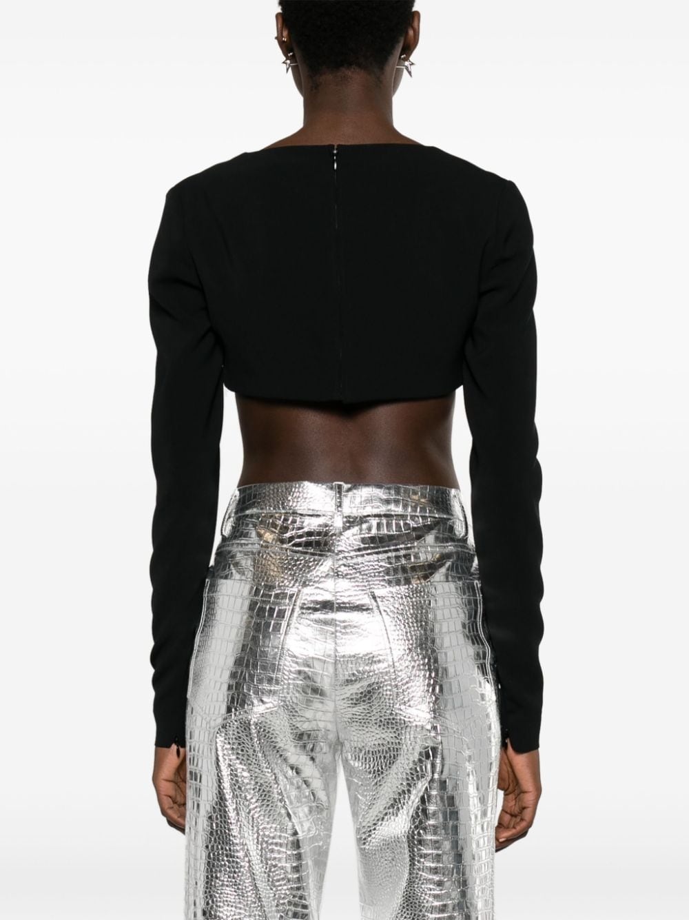 long-sleeved cropped top - 4