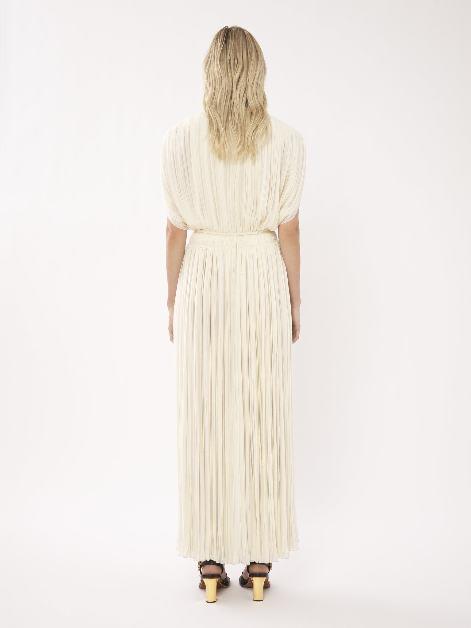 PLEATED LONG DRESS - 4