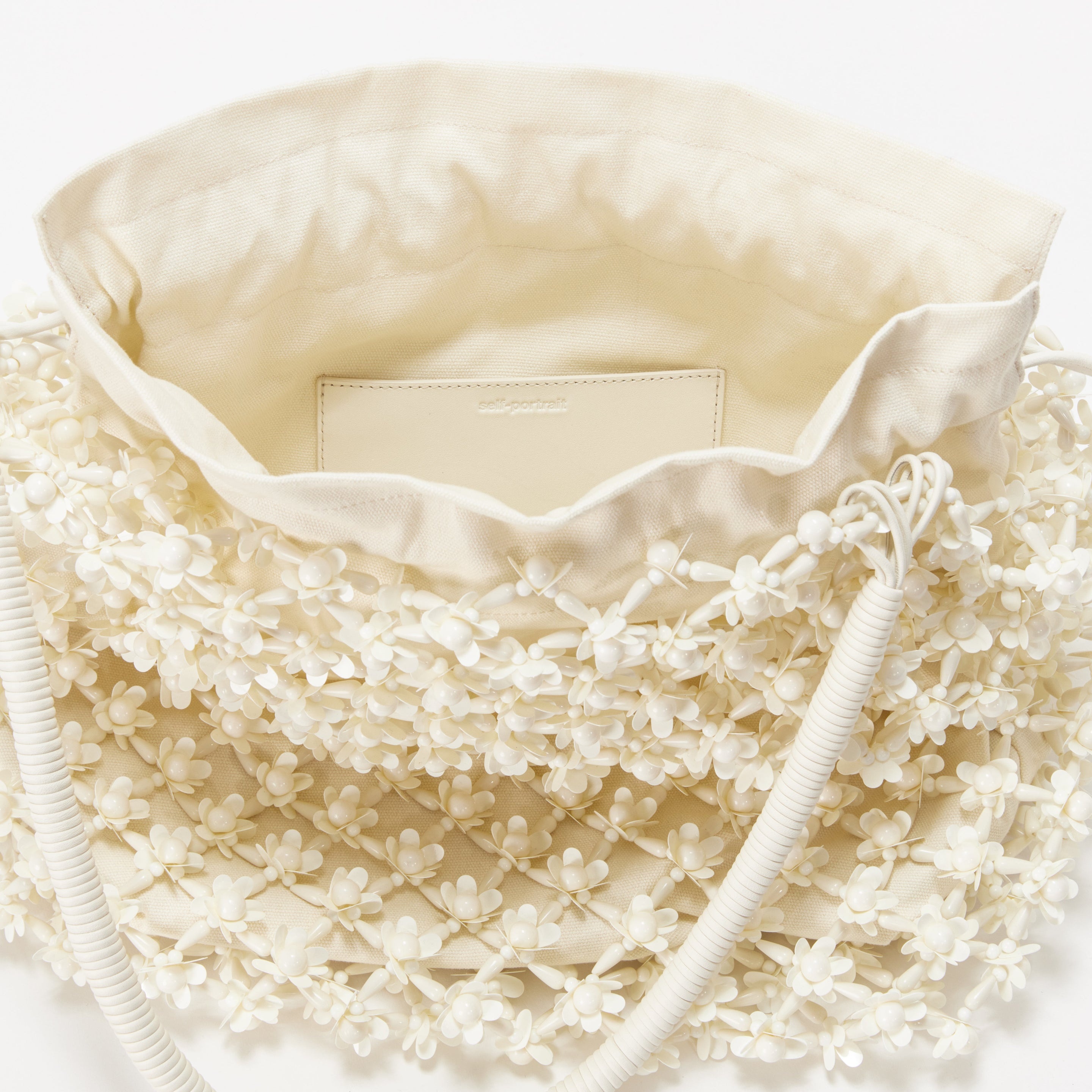 Cream Beaded Large Tote - 4