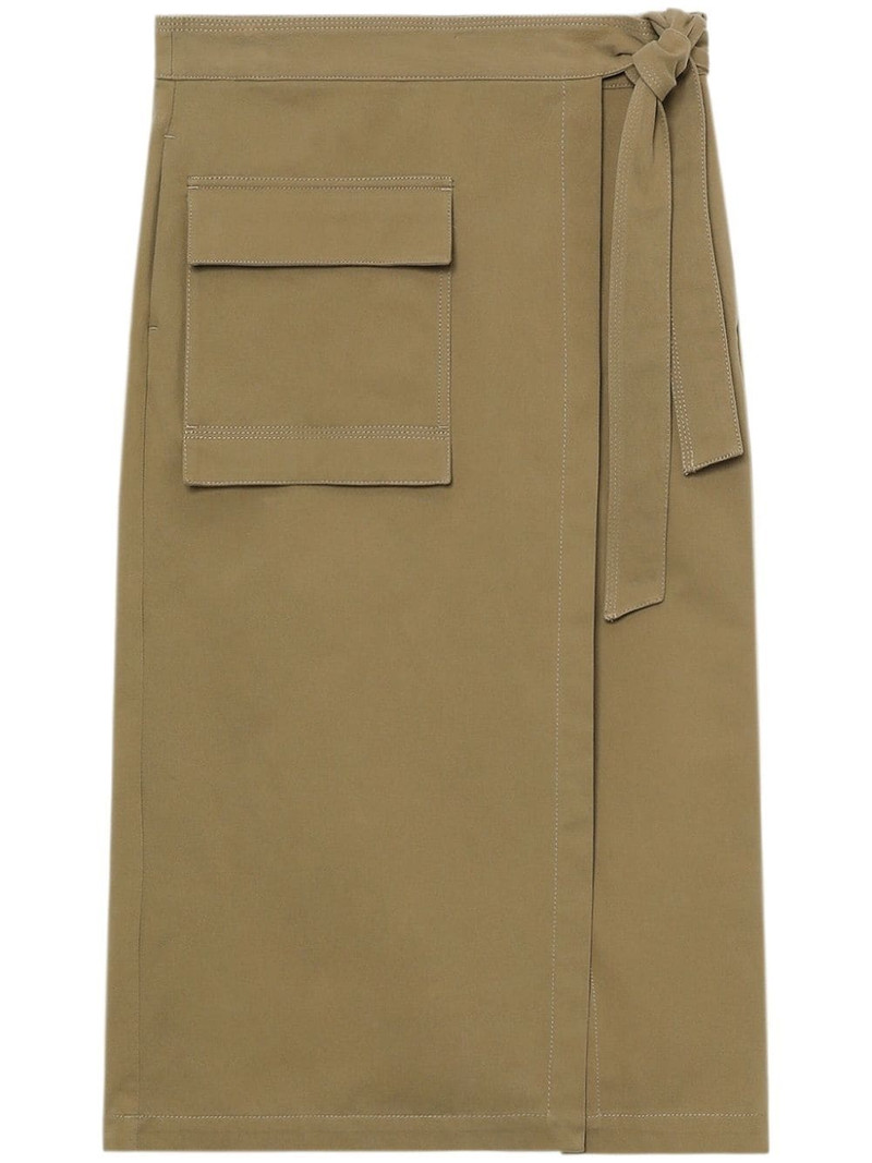 tie-fastening cotton midi skirt 1