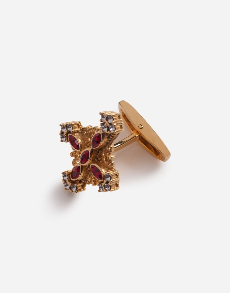 Cufflinks with cross and colored rhinestones - 3