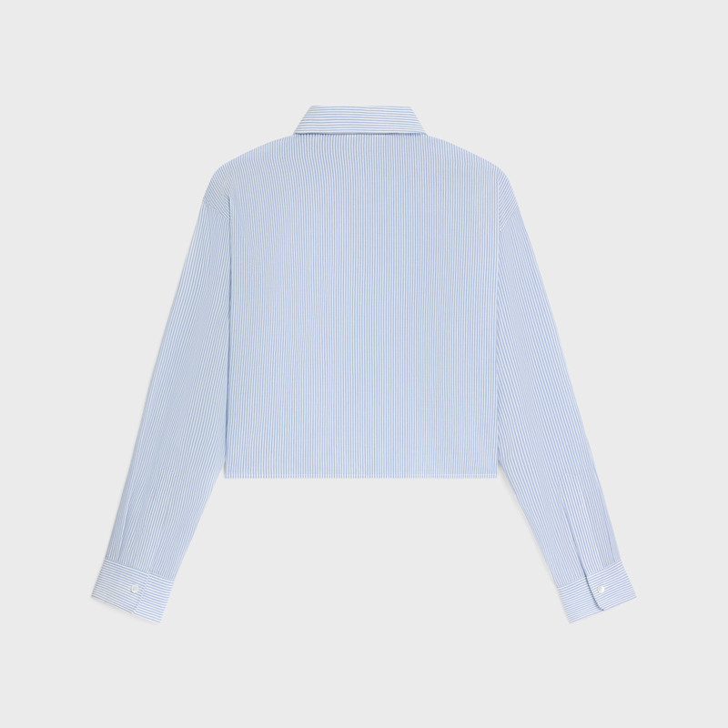 CELINE cropped shirt in striped cotton linen outlook