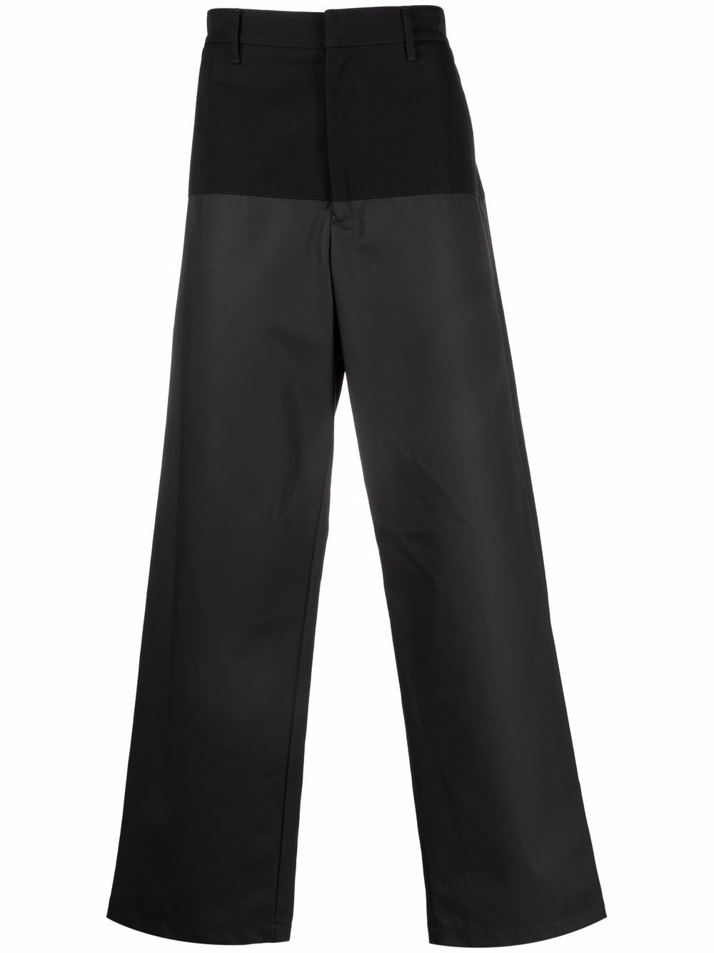 two-toned straight trousers - 1