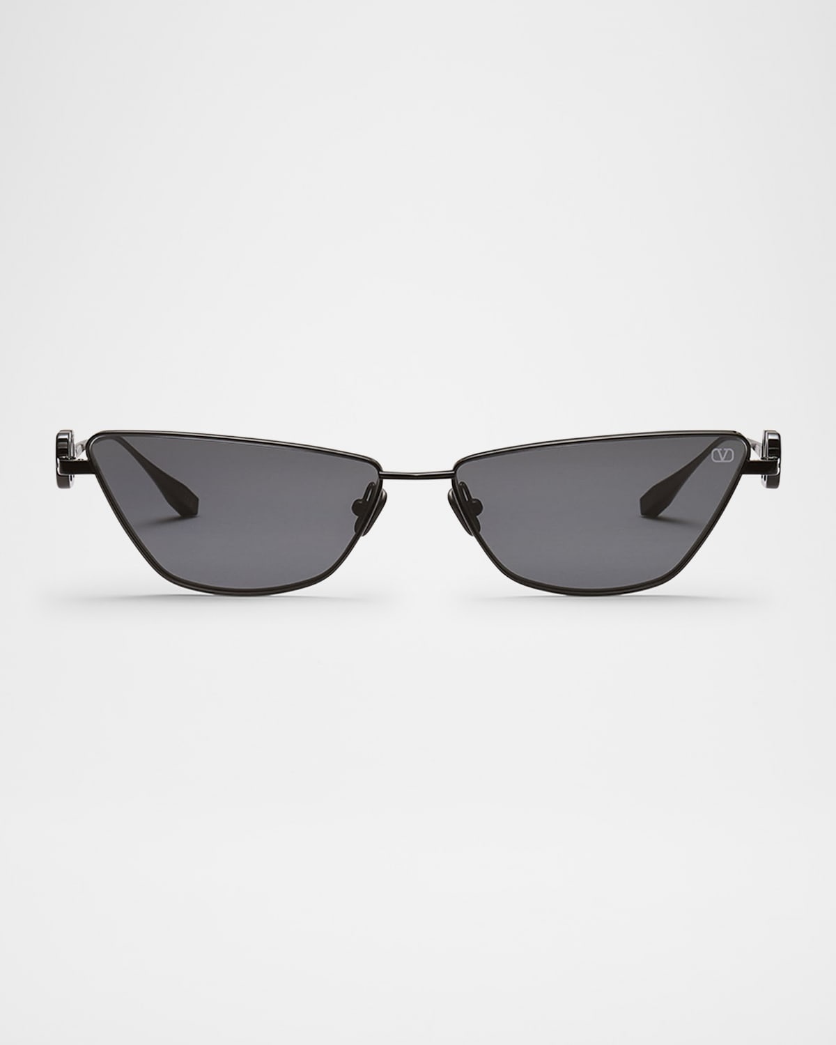 V-Logo Titanium Cat-Eye Sunglasses - 1
