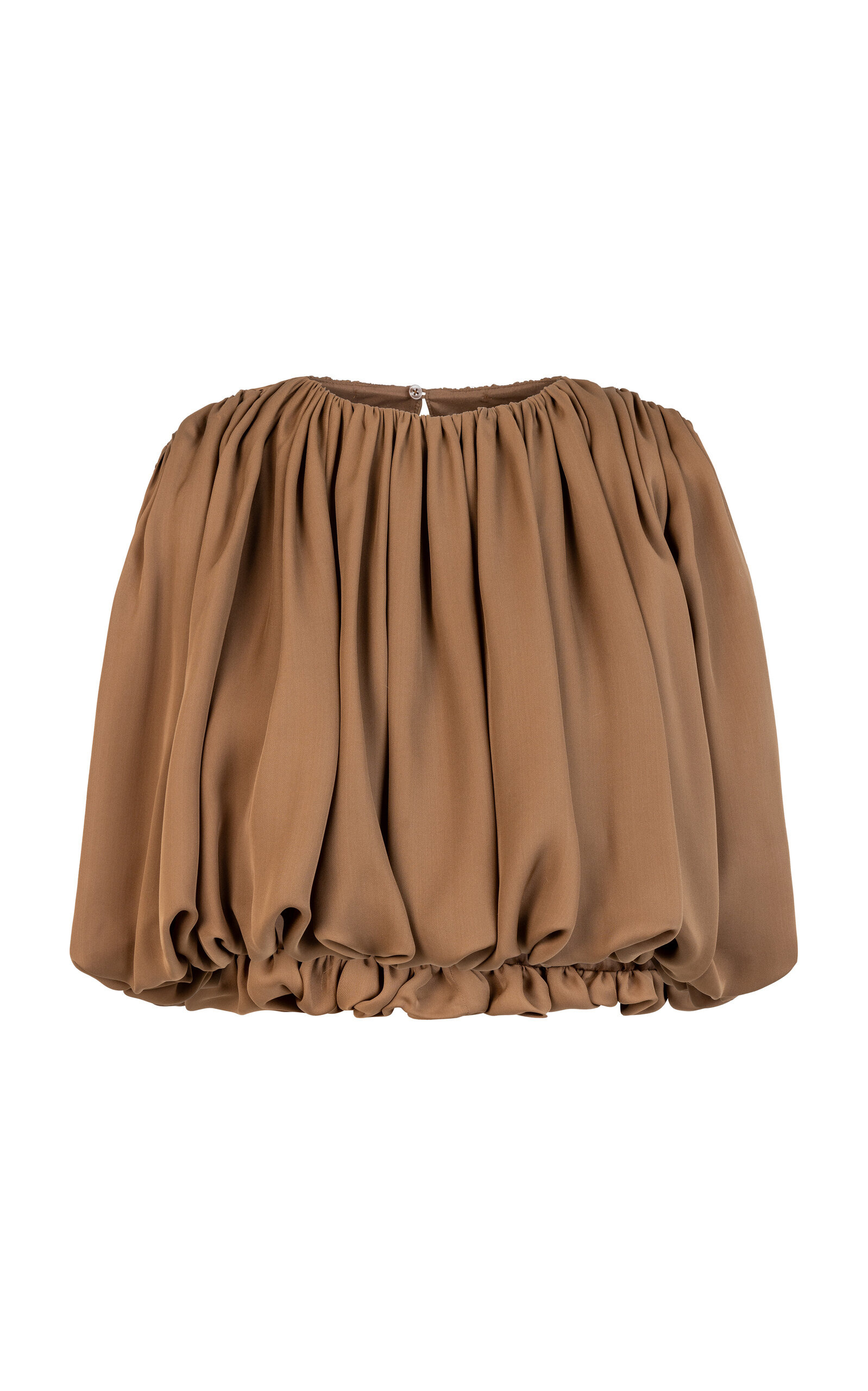Penelope Draped Silk Top tan - 1