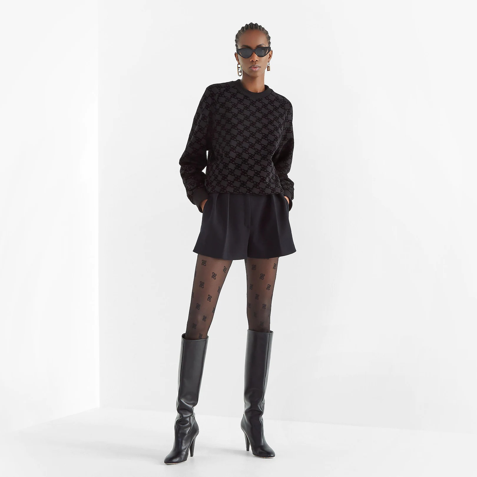 Black jersey sweatshirt - 4
