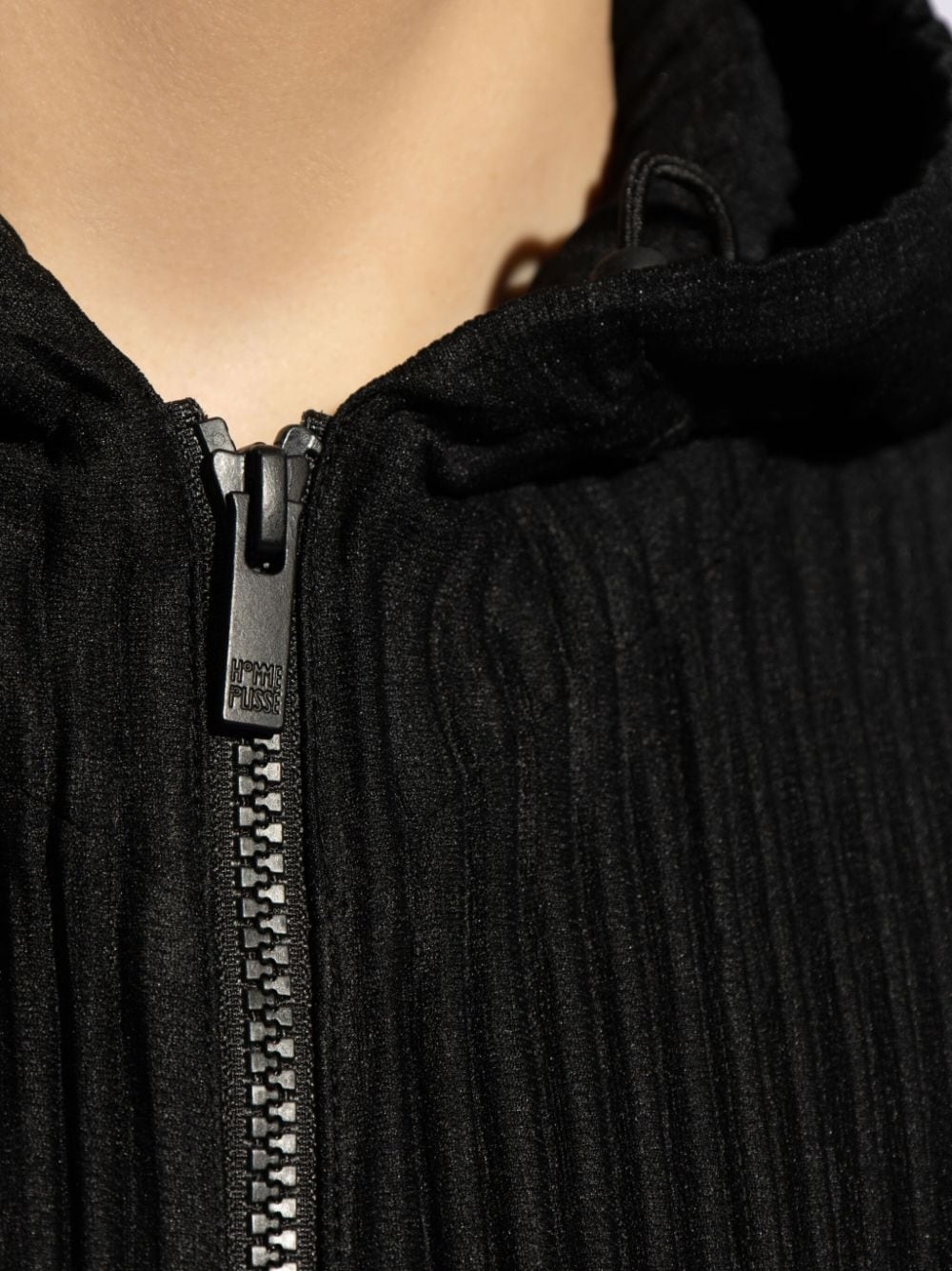 pleated zip-up hoodie - 5