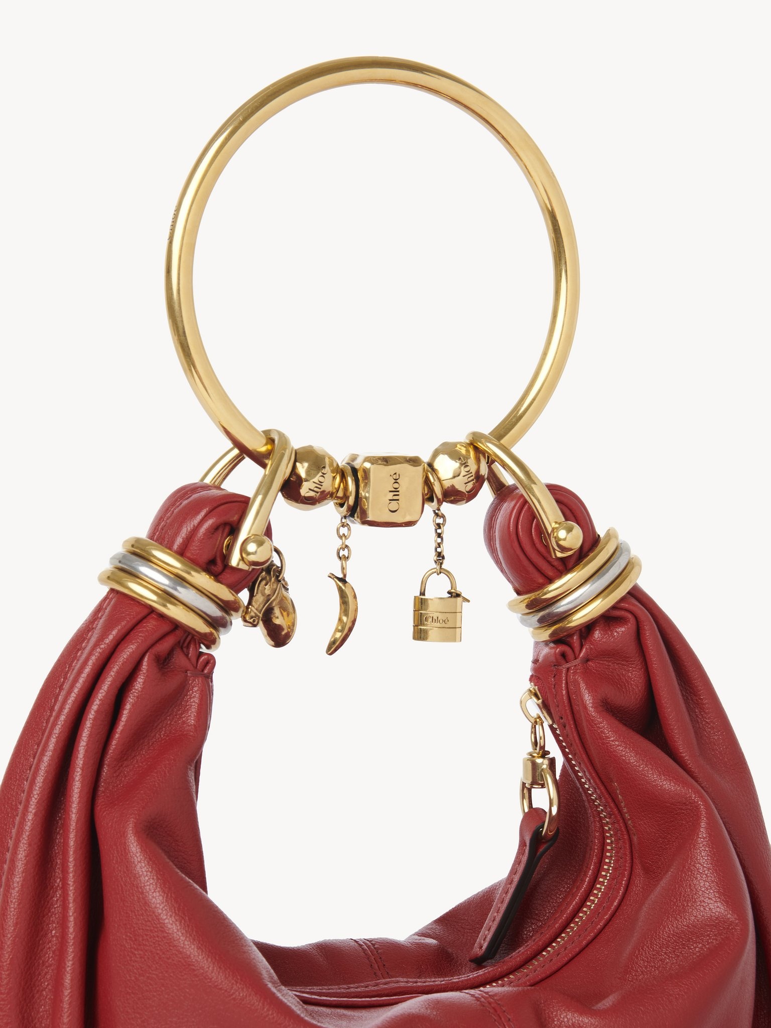 SMALL BRACELET HOBO BAG IN GRAINED LEATHER - 6