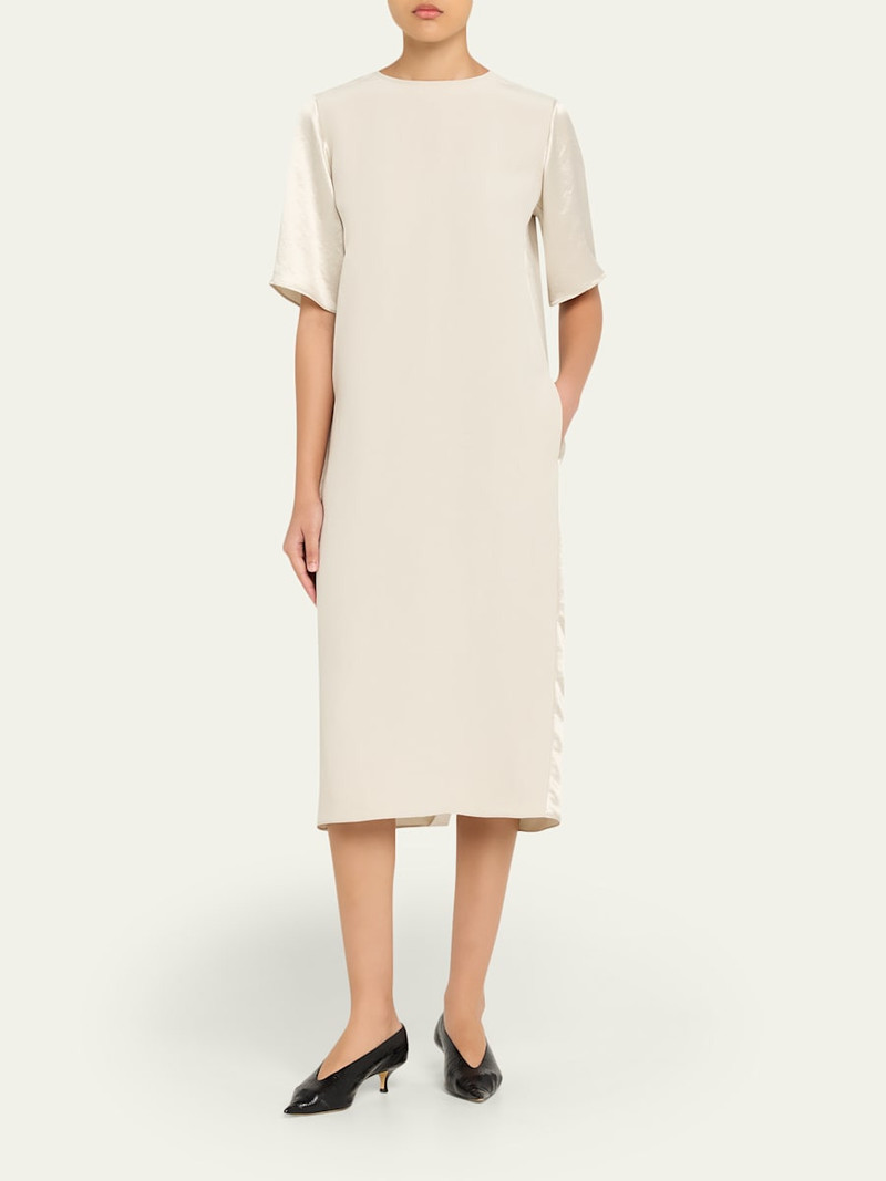 MARIA McMANUS Mixed-Media Short-Sleeve Midi T-Shirt Dress outlook