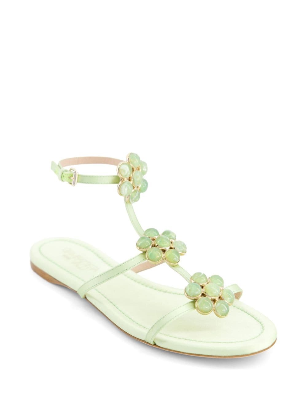 flower-detailing leather sandals - 2