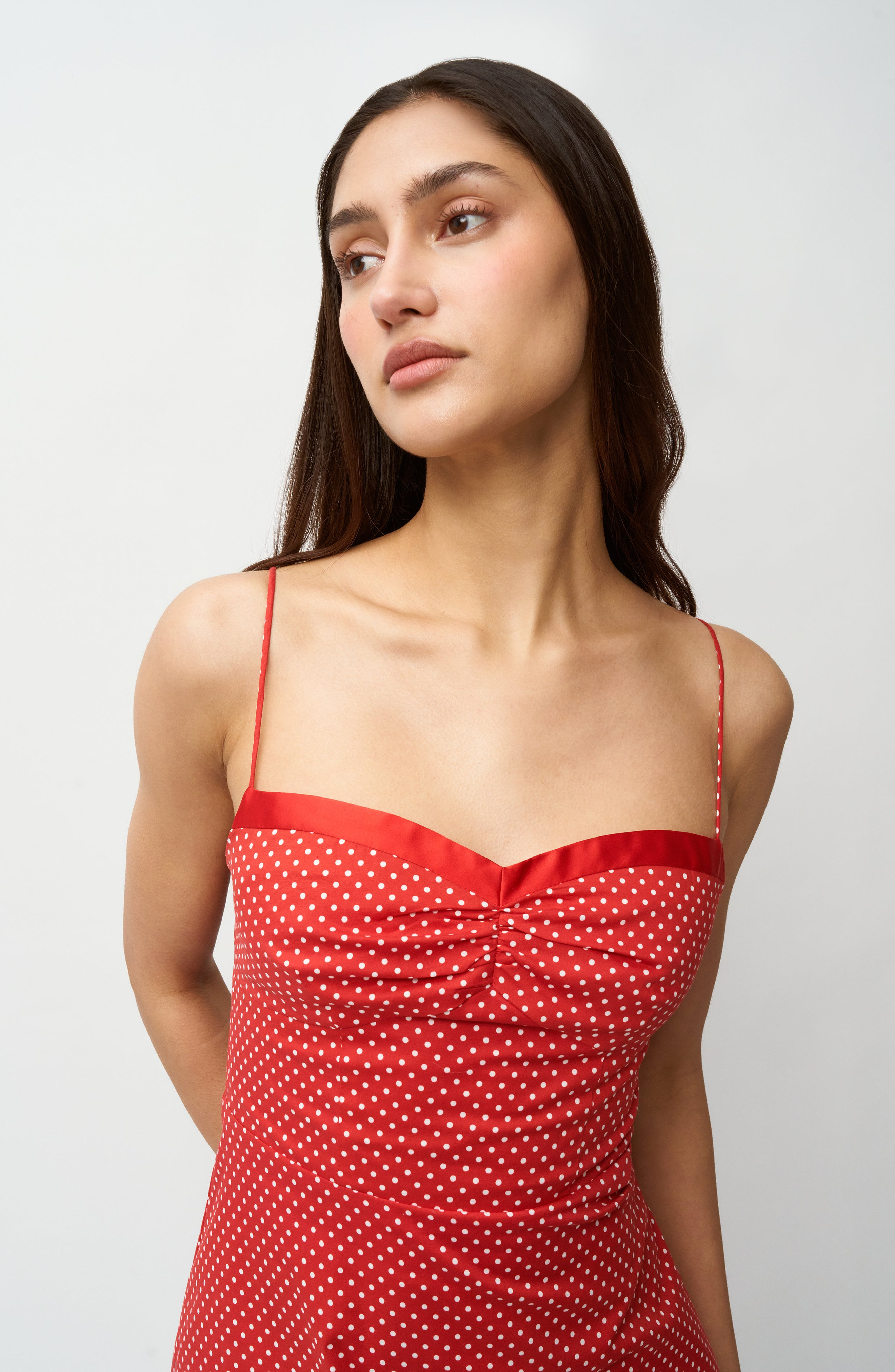 Guizio Margaux Midi Dress in Red /White Dot at Nordstrom - 6