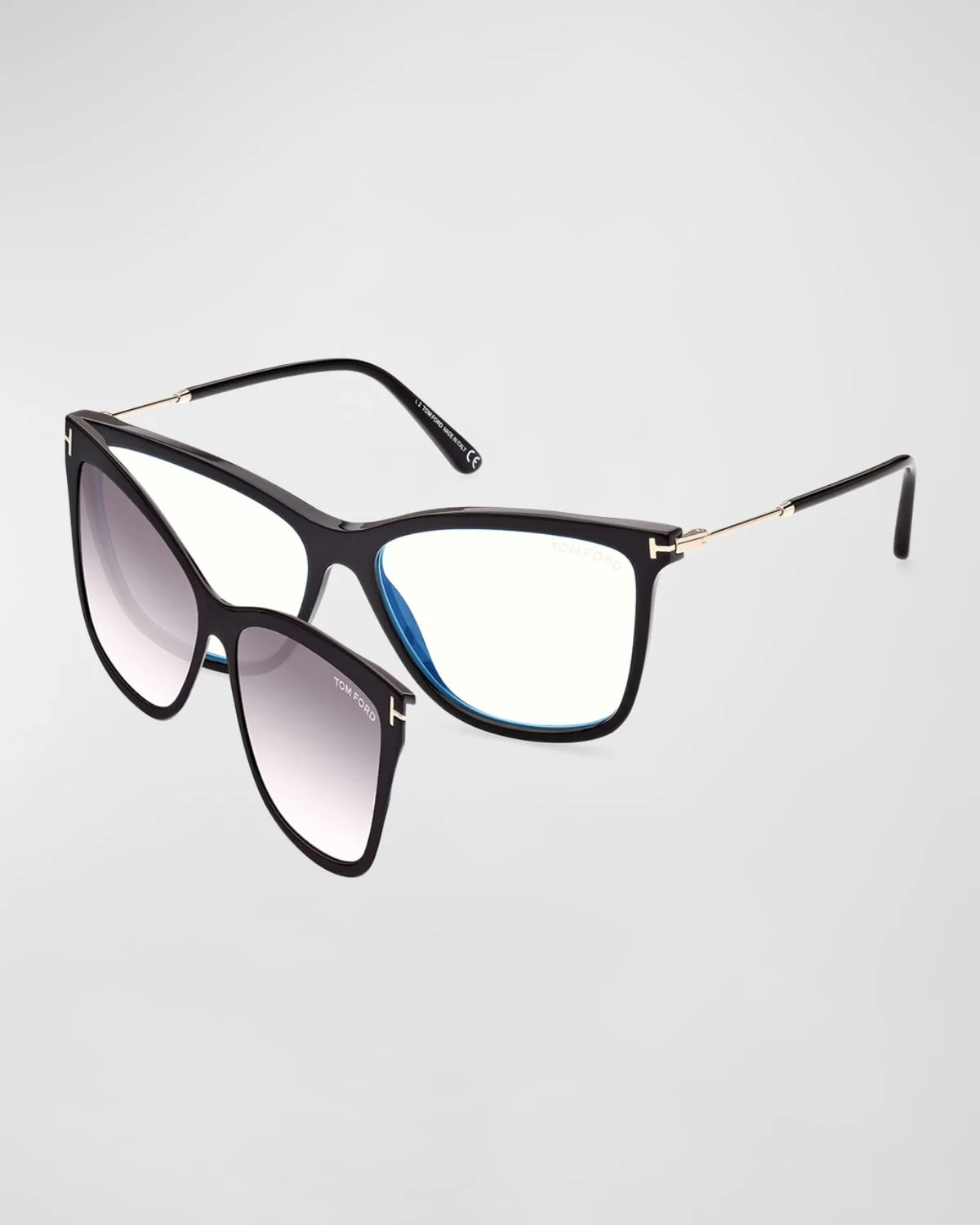 Blue Filtering Acetate Cat-Eye Glasses - 1
