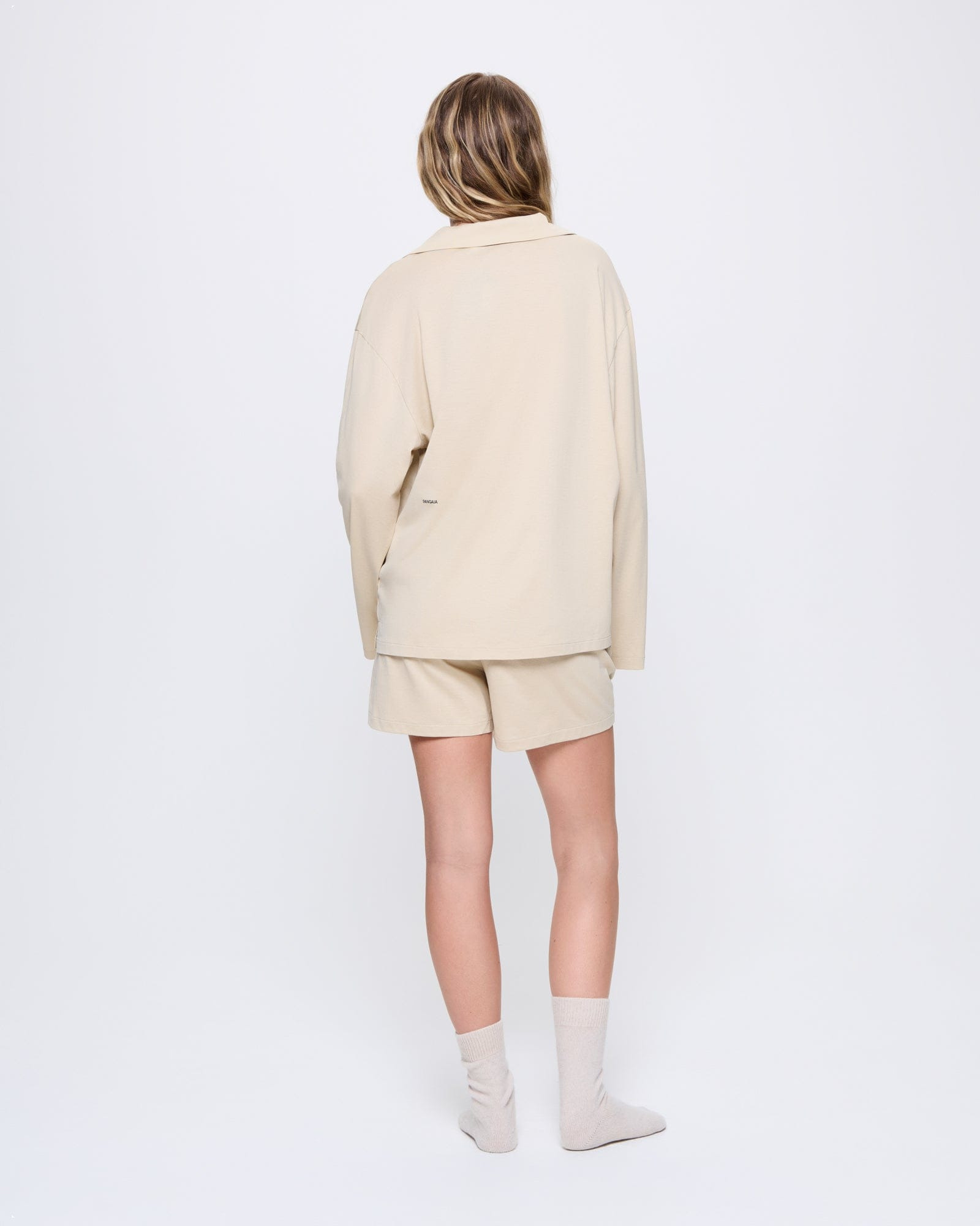 Womens 365 Lightweight Short Pyjama Shorts Set  - Maitake Beige - 5