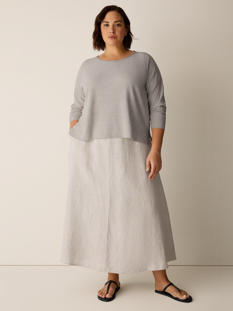 Organic Linen Cotton Jewel Neck Box-Top 6