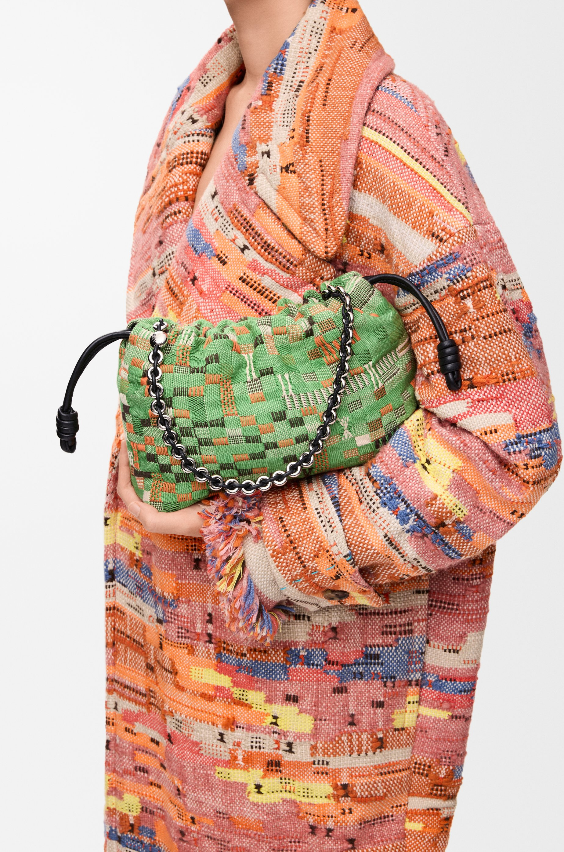 Medium Flamenco purse in embroidered textile - 2