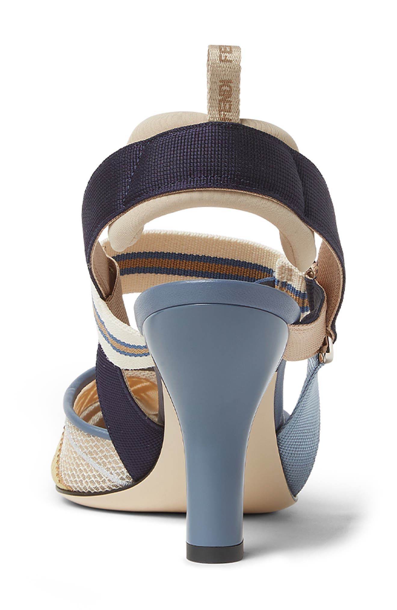 Fendi Colibri Pointed Toe Slingback Pump in Blue/Beige Multi at Nordstrom - 4