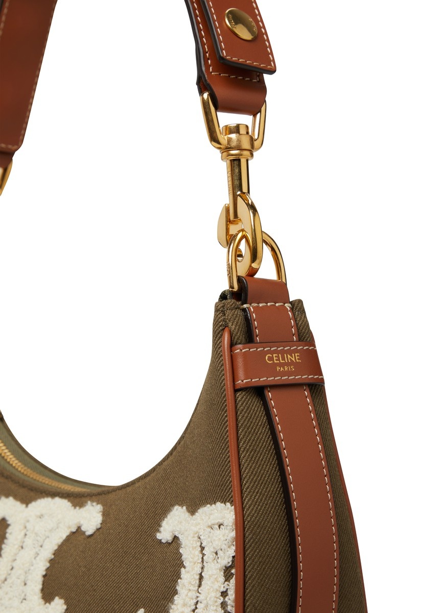 Medium Ava Strap Bag in Gabardine with Triomphe Bouclette - 5