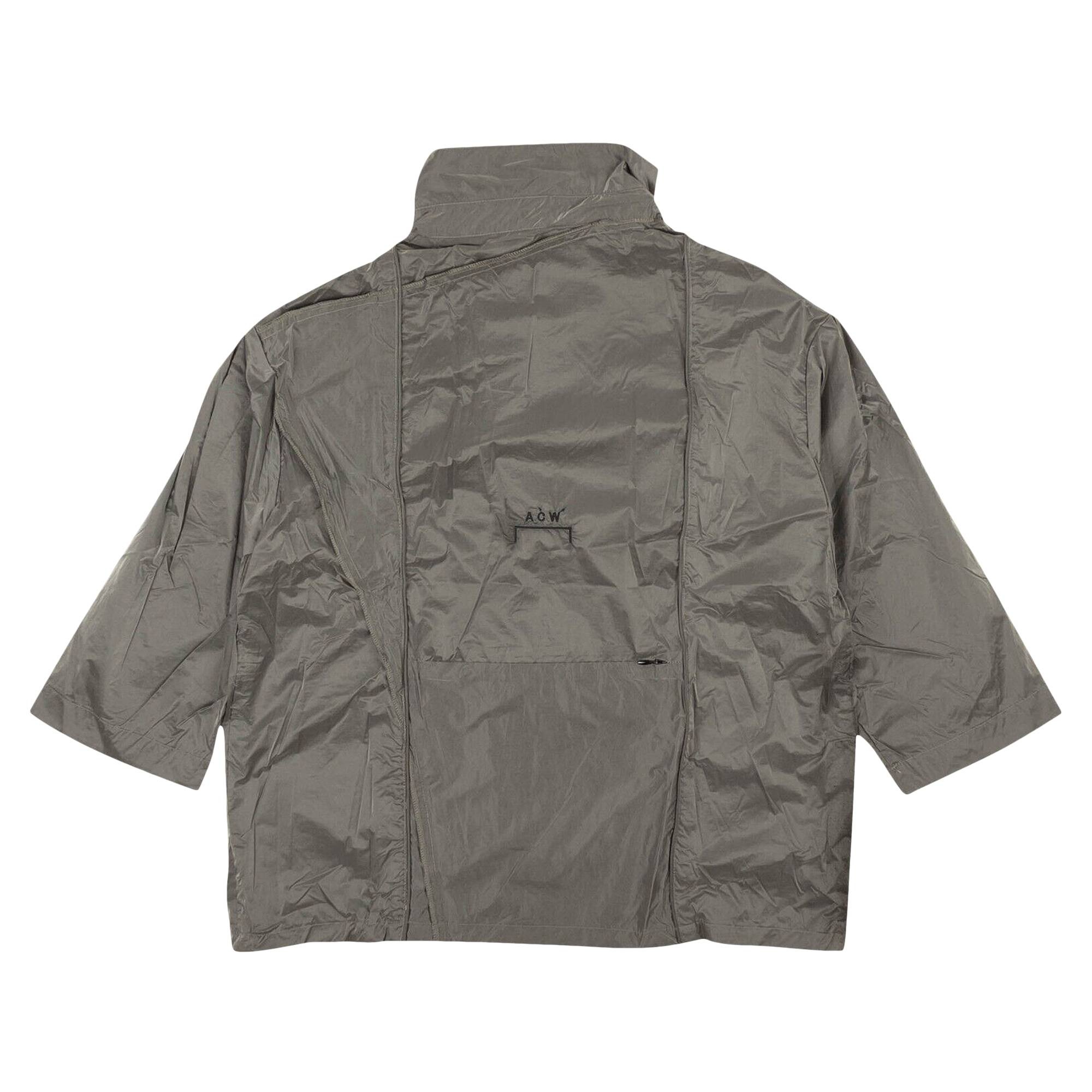 A-Cold-Wall* Splattered Zip Up Shirt 'Grey' - 2