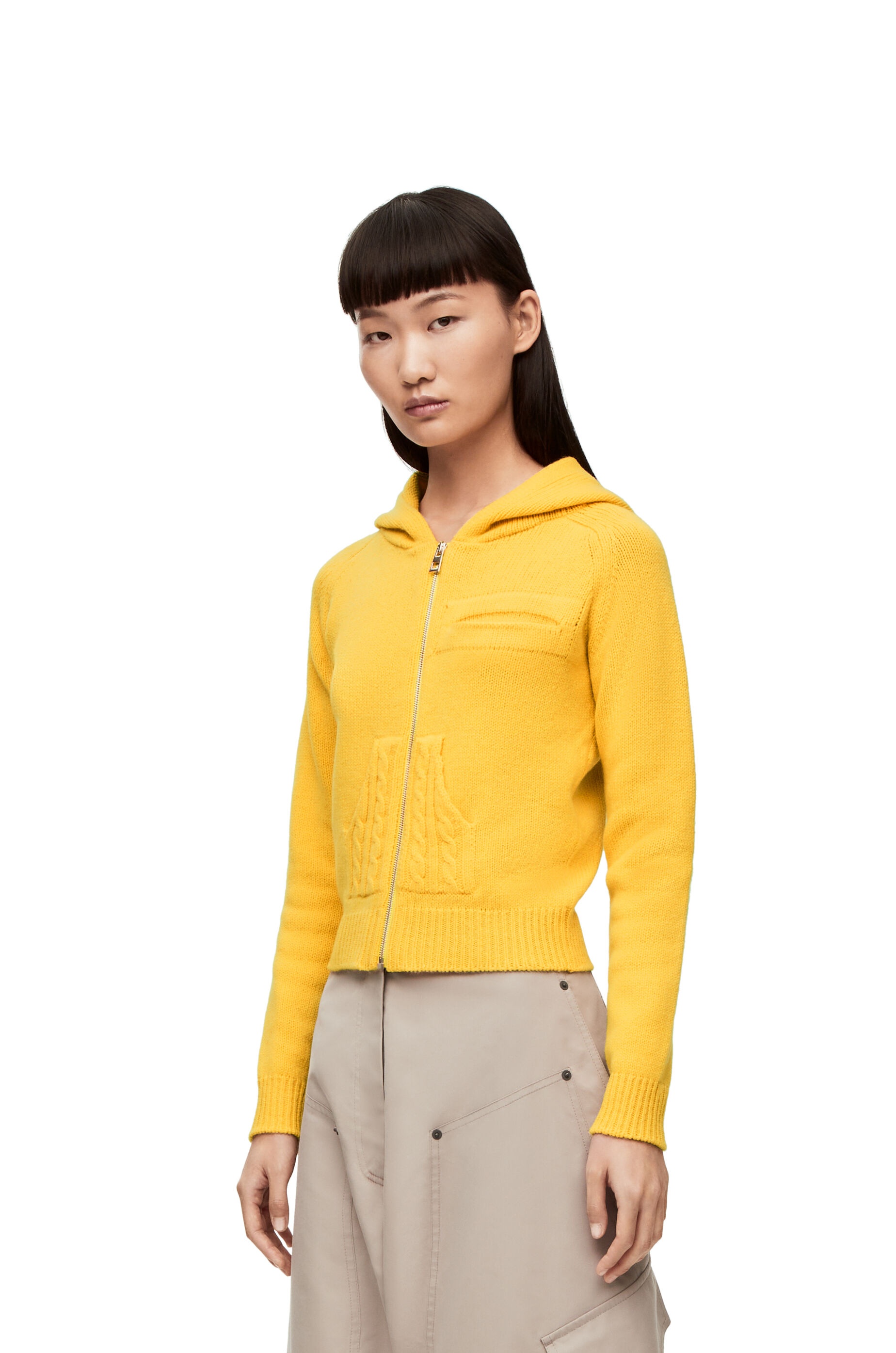 Zip up hoodie in knit wool - 3